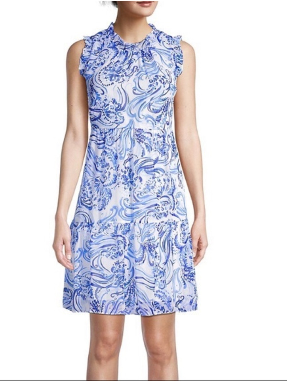 Lilly Pulitzer Jazzy Fit & Flare Dress in Resort White Don’t Be Jelly Size Small